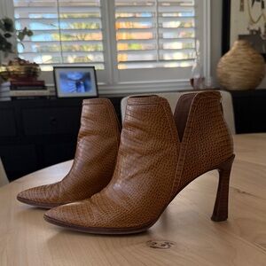 Vince Camuto Tan Textured Heeled Boots